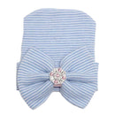 NB blue stripe bow hat