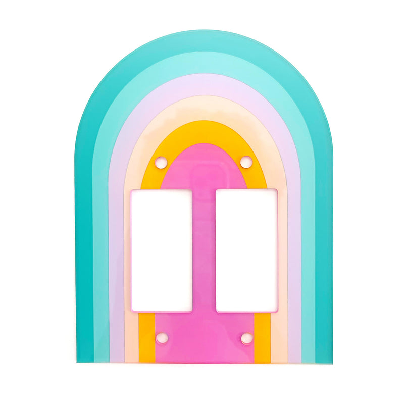 Rainbow double switch plate