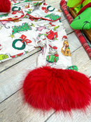 It's Grinchmas Time Fuzzy Trim Girls PJ'S