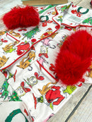 It's Grinchmas Time Fuzzy Trim Girls PJ'S