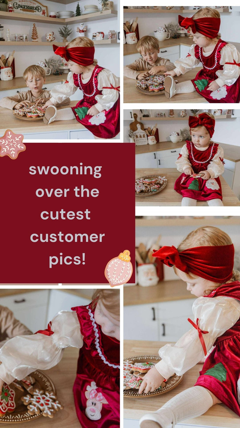 Jolly Red Velvet Smocked Dress