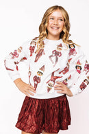 Queen of Sparkles Kids Dark Red Wavy Swing Shorts