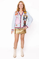 Queen of Sparkles Light Blue Sequin Nutcracker & Clara Cardigan – Kids