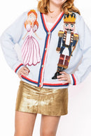 Queen of Sparkles Light Blue Sequin Nutcracker & Clara Cardigan – Kids