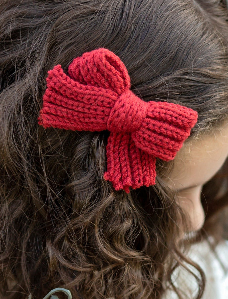 Knitted Hair Bow: FINAL SALE