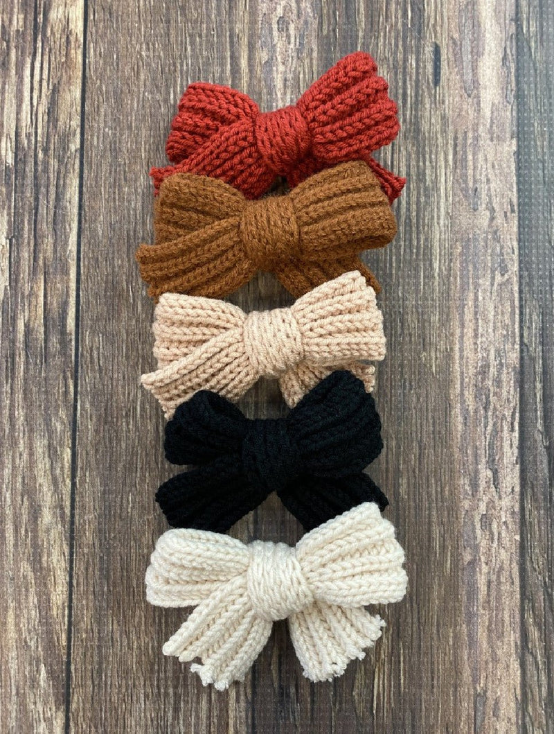 Knitted Hair Bow: FINAL SALE