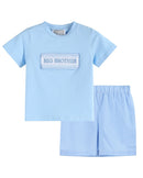 Light Blue Big Brother Smocked Shirt and Shorts Set