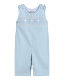 Light Blue Crosses Smocked Longalls