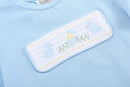 Light Blue Bunny Smocked T-Shirt and Shorts Set
