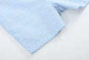 Light Blue Gingham Bunny Applique Shortalls