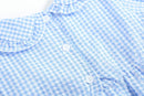 Light Blue Gingham Smocked Dress