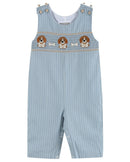 Light Blue Puppy Smocked Longall