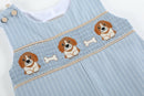Light Blue Puppy Smocked Longalls