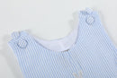 Light Blue Seersucker Easter Bunny Overalls