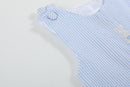 Light Blue Seersucker Easter Bunny Overalls