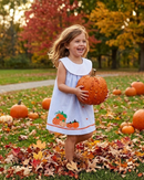 Light Blue Seersucker Pumpkin Yoke Dress