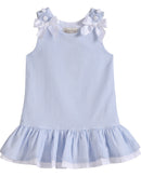 Light Blue Seersucker Ruffle Dress