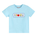 Light Blue Smocked School Shirt and Shorts Set