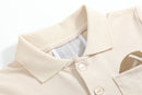 Light Brown Football Pocket Polo Golf Shirt