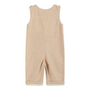 Light Brown Pinstripe Pumpkin Smocked Longall