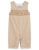 Light Brown Pinstripe Pumpkin Smocked Longall