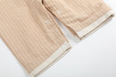 Light Brown Pinstripe Pumpkin Smocked Longall