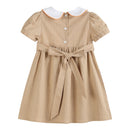 Light Brown Pumpkin Smocked Collared Dress