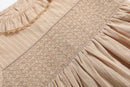 Light Brown Smocked Ruffle Dress
