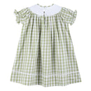 Light Green Alligator Smocked Bishop Dress