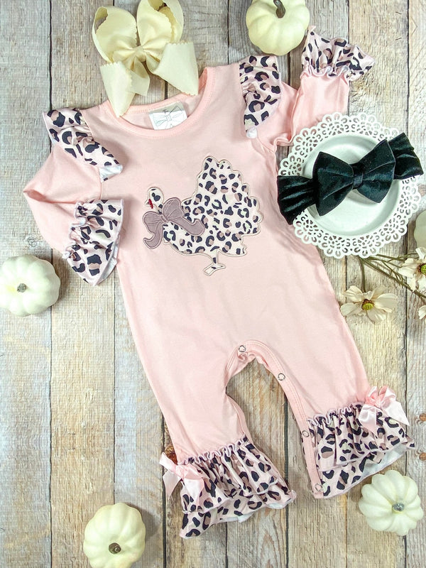 Light Pink Animal Print Turkey Infant Onesie