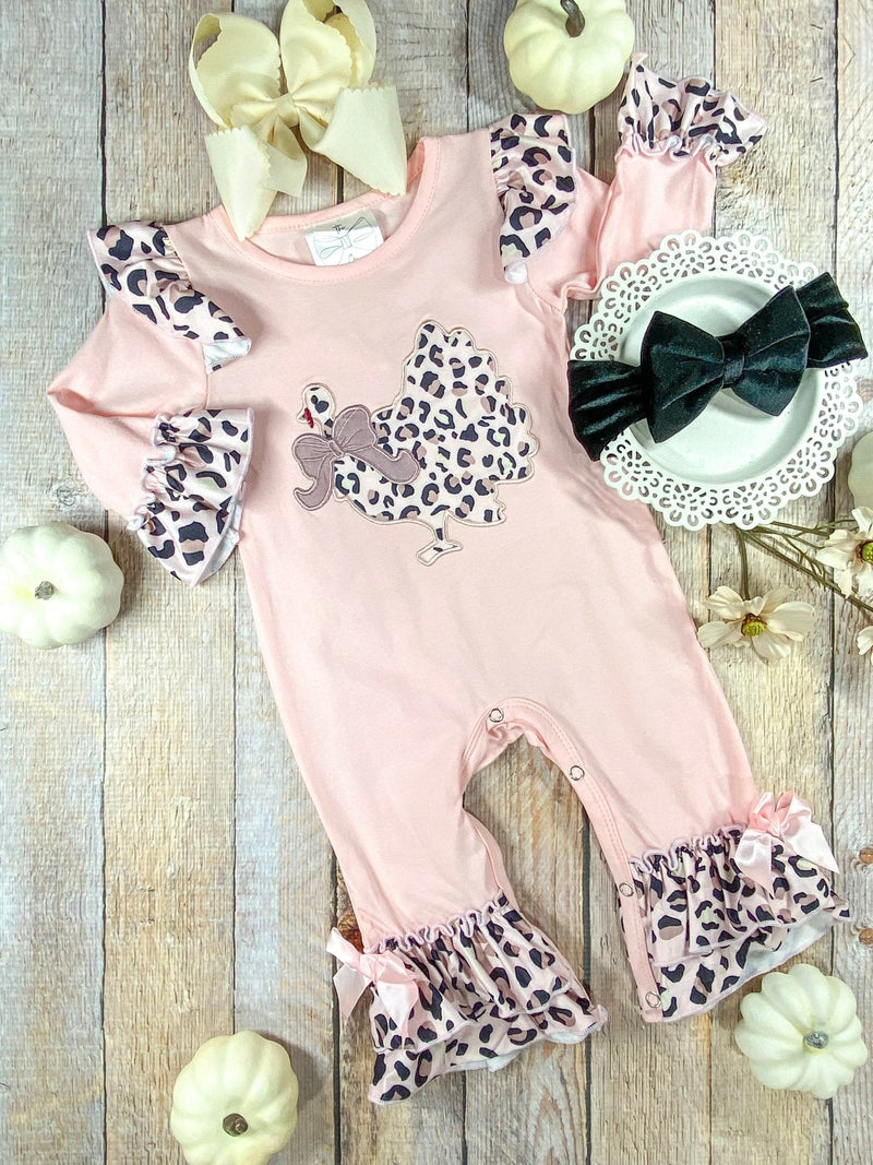 Light Pink Animal Print Turkey Infant Onesie