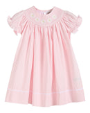 Light Pink Daisy Smocked Bishop Dress