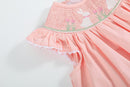 Light Pink Bunny Smocked Bishop Dress