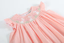 Light Pink Bunny Smocked Bishop Dress