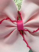 Light Pink with Pink Moonstitch Bow Headband