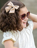 Linen Fabric Hair Bows: FINAL SALE