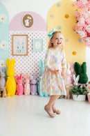 Egg-stra Cute 3/4 Sleeve Pocket Twirl Dress
