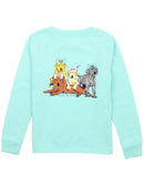 Properly Tied Girls Puppy Pile Long Sleeve T-Shirt | Puppy Graphic Tee | Premium Pima Cotton | Bossier City, LA