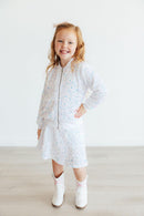 White Velvet Sequin Twirl Skort