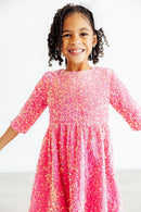 Pink Velvet Sequin Dress
