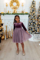 Amethyst Velvet Tutu Dress