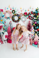 Pink Nutcracker 3/4 Sleeve Pocket Twirl Dress