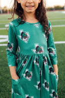 Southlake Carroll Dragons 3/4 Sleeve Pocket Twirl Dress