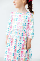 Middle Sister 3/4 Sleeve Pocket Twirl Dress
