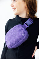 Purple Fleece Belt Bag