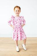 Boot Scootin' 3/4 Sleeve Ruffle Twirl Dress