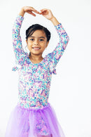 Head in the Clouds L/S Flutter Sleeve Leotard