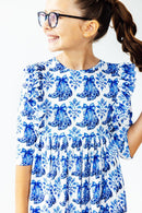 Southern Belle 3/4 Sleeve Ruffle Twirl Dress