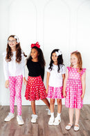 Pink Polka Dots Ruffle Twirl Skort