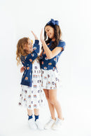 Auburn Blue Aubie Ruffle Pocket Tee